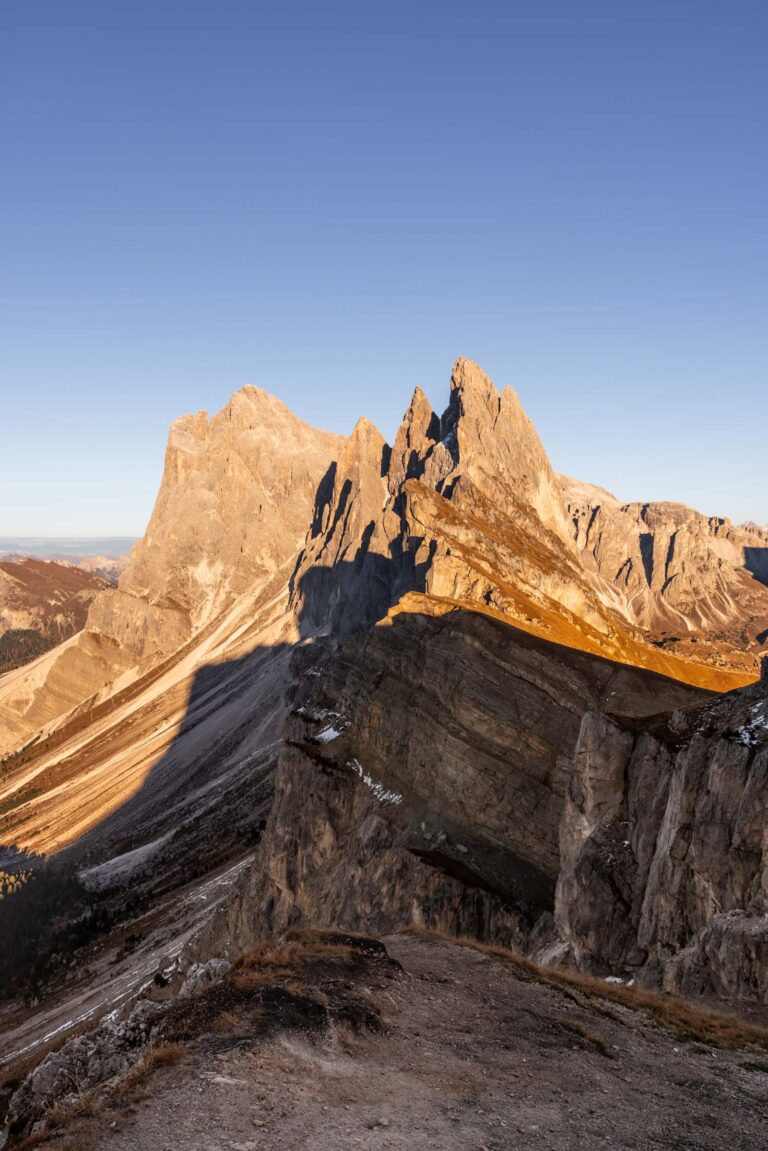 Seceda Ridge Summit rising to the ridge | how to visit seceda - alpine wanderlust